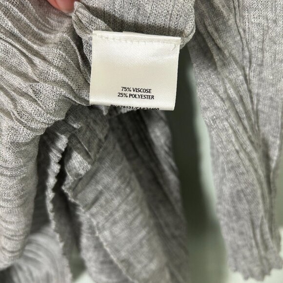 Eileen Fisher Sweater Women Large Crinkle Sheer Open Front Italian Yarn Cardigan - Picture 5 of 7